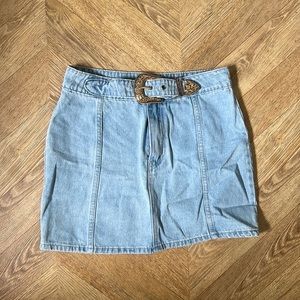 Vici Western Belted Denim Skirt